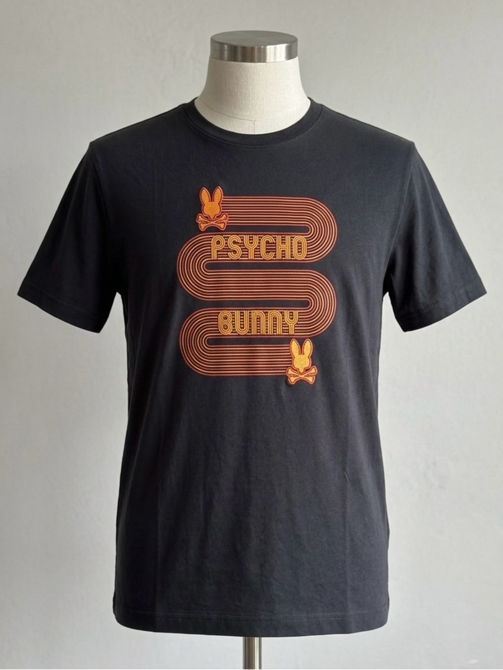 Psycho Bunny 100% Pima Cotton Graphic Tee - Dark / Black (Size 7 / XL)